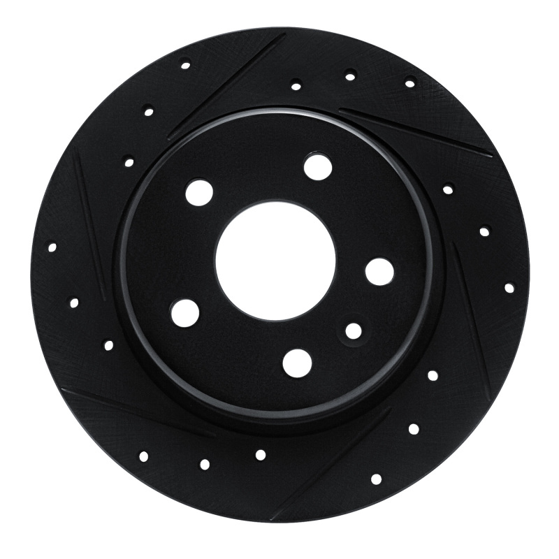 Chevrolet Bolt EV Brake Rotor (1) - Rear Left - R1 Concepts - Drilled & Slotted - Black - `16-`23 Chevrolet Bolt EV Brake Rotor (1) - Rear Left - R1 Concepts - Drilled & Slotted - Black - `16-`23